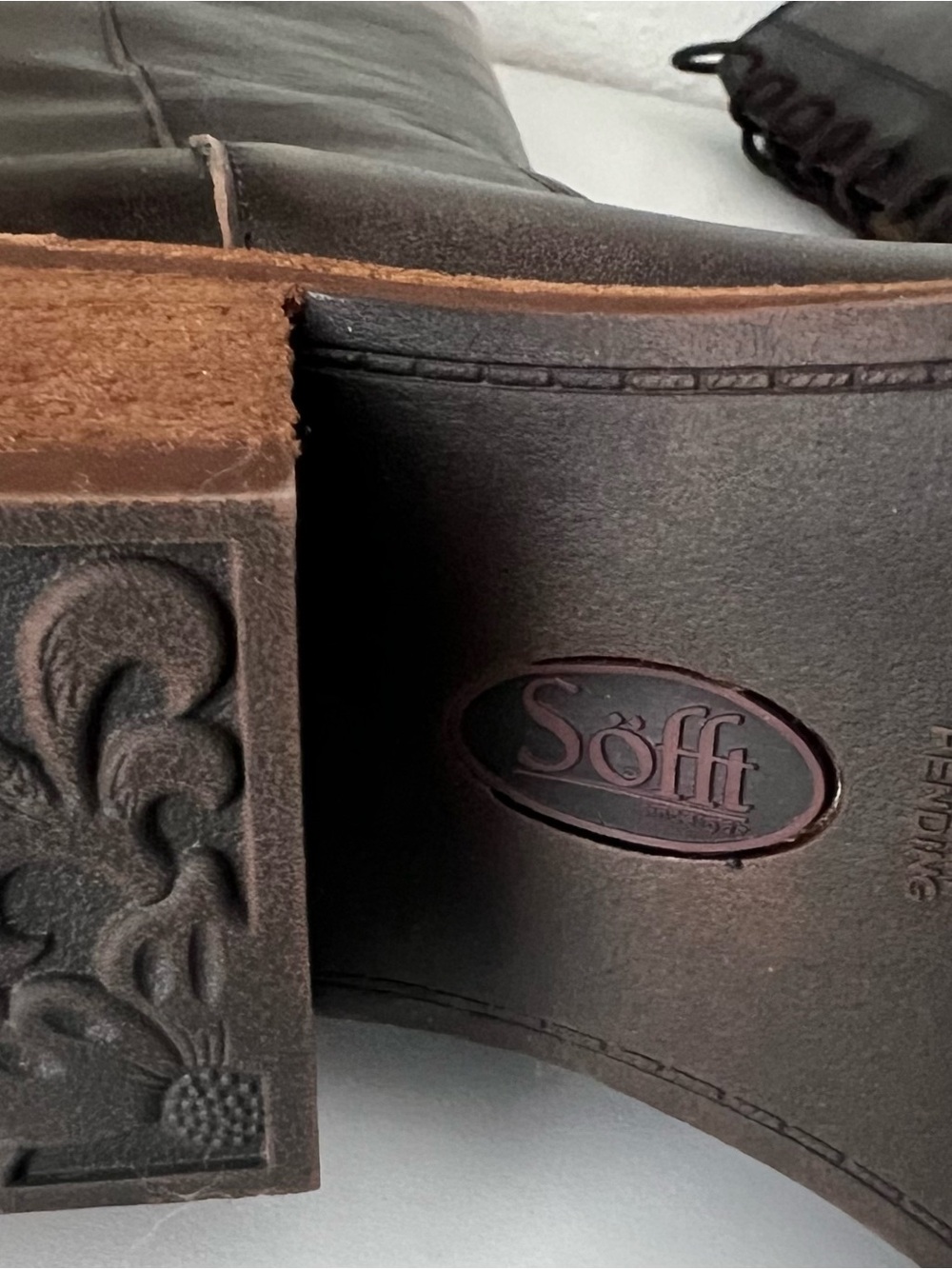 SOFFT-Women's Tall Leather Riding Boots - Dark Brown - Picture 8 of 12